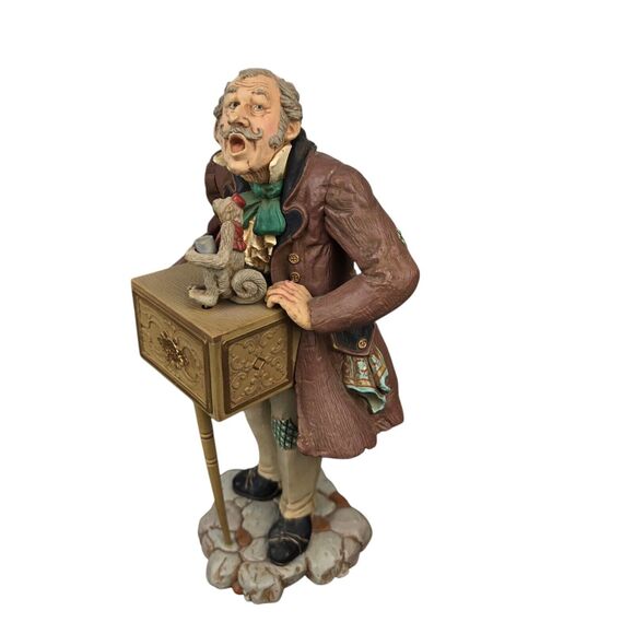 Vtg 1982 Hallmark Musical Organ Grinder & Monkey Santa Lucia Figurine 8.5" WORKS - Picture 6 of 14